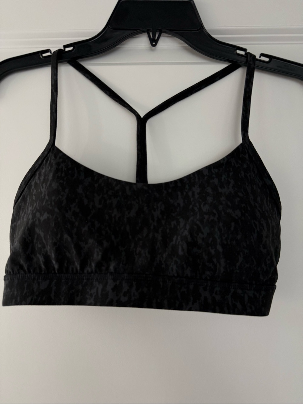 lululemon athletica Black Subtle Leopard-Print Strappy Sports Bra